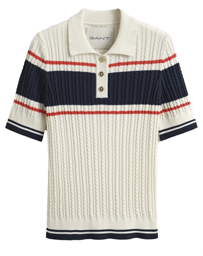 Gant - Cable Rugger Strik - Cream